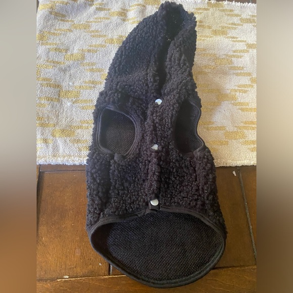 Fleece coat jacket hoodie pet cat dog wutang Wu-tang hip hop black warm small M - Picture 2 of 3